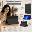 Samsung Galaxy Tab S9 FE+ 12.4 Inch Case (SM-X610/X616) | Premium Smart Flip Cover with Auto Sleep/Wake, Multi-Angle Stand, S Pen Holder, Shockproof TPU Back &amp; Full Body Protection &ndash; Black | iCare