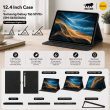 Samsung Galaxy Tab S9 FE+ 12.4 Inch Case (SM-X610/X616) | Premium Smart Flip Cover with Auto Sleep/Wake, Multi-Angle Stand, S Pen Holder, Shockproof TPU Back &amp; Full Body Protection &ndash; Black | iCare