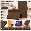 Samsung Galaxy Tab A9 8.7 Inch Case (SM-X110/X115) | Premium PU Leather Flip Cover with Multi-Angle Stand, Card Slots, Soft Silicone Back, Magnetic Closure &amp; Full Protection &ndash; Brown | iCare