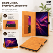 Samsung Galaxy Tab A9 8.7 Inch Case (SM-X110/X115) | Premium PU Leather Flip Cover with Multi-Angle Stand, Card Slots, Soft Silicone Back, Magnetic Closure &amp; Full Protection &ndash; Golden Brown | iCare