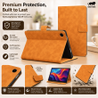 Samsung Galaxy Tab A9 8.7 Inch Case (SM-X110/X115) | Premium PU Leather Flip Cover with Multi-Angle Stand, Card Slots, Soft Silicone Back, Magnetic Closure &amp; Full Protection &ndash; Golden Brown | iCare