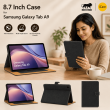 Samsung Galaxy Tab A9 8.7 Inch Case (SM-X110/X115) | Premium PU Leather Flip Cover with Multi-Angle Stand, Card Slots, Soft Silicone Back, Magnetic Closure &amp; Full Protection &ndash; Black | iCare