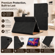 Samsung Galaxy Tab A9 8.7 Inch Case (SM-X110/X115) | Premium PU Leather Flip Cover with Multi-Angle Stand, Card Slots, Soft Silicone Back, Magnetic Closure &amp; Full Protection &ndash; Black | iCare