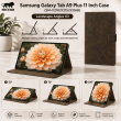 Samsung Galaxy Tab A9 Plus 11 Inch Case (SM-X210/X215/X216B) | Premium PU Leather Flip Cover with Multi-Angle Stand, Card Slots, Magnetic Closure &amp; Full Body Protection &ndash; Brown | iCare