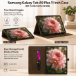 Samsung Galaxy Tab A9 Plus 11 Inch Case (SM-X210/X215/X216B) | Premium PU Leather Flip Cover with Multi-Angle Stand, Card Slots, Magnetic Closure &amp; Full Body Protection &ndash; Brown | iCare