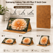 Samsung Galaxy Tab A9 Plus 11 Inch Case (SM-X210/X215/X216B) | Premium PU Leather Flip Cover with Multi-Angle Stand, Card Slots, Magnetic Closure &amp; Full Body Protection &ndash; Golden Brown | iCare