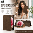 Samsung Galaxy Tab A9 Plus 11 Inch Case (SM-X210/X215/X216B) | Premium PU Leather Flip Cover with Multi-Angle Stand, Card Slots, Magnetic Closure &amp; Full Body Protection &ndash; Brown | iCare