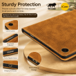 Samsung Galaxy Tab A9 Plus 11 Inch Case (SM-X210/X215/X216B) | Premium PU Leather Flip Cover with Multi-Angle Stand, Card Slots, Magnetic Closure &amp; Full Body Protection &ndash; Golden Brown | iCare