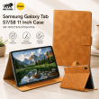 Samsung Galaxy Tab S7/S8 11 Inch Case (SM-T870/T875/X700/X706) | Premium Smart Flip Cover with Auto Sleep/Wake, Multi-Angle Stand, S Pen Holder &amp; Shockproof Protection &ndash; Golden Brown | iCare