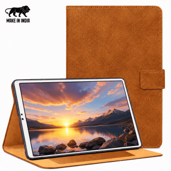 Samsung Galaxy Tab S6 Lite 10.4 Inch Case (SM-P610/P613/P615/P619) | Premium Smart Flip Cover with Auto Sleep/Wake, S Pen Holder, Multi-Angle Stand &amp; Shockproof Protection &ndash; Golden Brown | iCare
