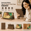Smart Case for Samsung Galaxy Tab A7 Lite 8.7" &ndash; Trifold Stand Cover with Auto Sleep/Wake &amp; Shockproof TPU Back (SM-T220, SM-T225, SM-T227) &ndash; Brown | iCare