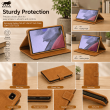 Smart Case for Samsung Galaxy Tab A7 Lite 8.7" &ndash; Trifold Stand Cover with Auto Sleep/Wake &amp; Shockproof TPU Back (SM-T220, SM-T225, SM-T227) &ndash; Golden Brown | iCare