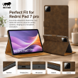 Redmi Pad 7 Pro Smart Flip Cover Case | Premium PU Leather Folio Cover with Auto Sleep/Wake | Multi-Angle Stand | Shockproof TPU Back &ndash; Redmi Pad 7 Pro Brown | iCare