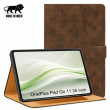 OnePlus Pad Go 11.35 Inch Flip Cover Case | Premium PU Leather Folio Cover with Multi-Angle Smart Stand &ndash; Brown | iCare