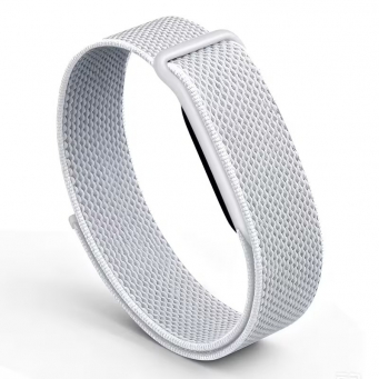 Nylon Sports Wristband Compatible with Google Fitbit Air | Soft Breathable Replacement Strap for Fitness Tracker &ndash; White | iCare