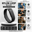 Nylon Sports Wristband Compatible with Google Fitbit Air | Soft Breathable Replacement Strap for Fitness Tracker &ndash; Black | iCare