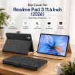 Flip Cover for Realme Pad 3 11.6 Inch (2026) | Premium PU Leather Folio Case | Multi-Angle Smart Stand | Card Storage Slots &ndash; Black | iCare