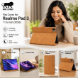 Flip Cover for Realme Pad 3 11.6 Inch (2026) | Premium PU Leather Folio Case | Multi-Angle Smart Stand | Card Storage Slots &ndash; Golden Brown | iCare