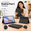 Flip Cover for Realme Pad 2 11.5 Inch | Premium PU Leather Folio Case | Multi-Angle Smart Stand | Card Storage Slots &ndash; Black | iCare
