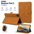Flip Cover for Realme Pad 2 11.5 Inch | Premium PU Leather Folio Case | Multi-Angle Smart Stand | Card Storage Slots &ndash; Golden Brown | iCare
