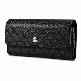 Leather Waist Pouch for Samsung Galaxy Z Fold Seris Belt Clip Holster Case with Magnetic Closure-Black | iCare
