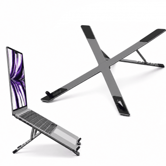 11 to 17.3 Inch Laptops Foldable X-Shape Portable Laptop Stand | Aluminum Alloy Ergonomic Cooling Stand &ndash; grey | iCare