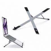 11 to 17.3 Inch Laptops Foldable X-Shape Portable Laptop Stand | Aluminum Alloy Ergonomic Cooling Stand &ndash; Silver | iCare