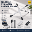 11 to 17.3 Inch Laptops Foldable X-Shape Portable Laptop Stand | Aluminum Alloy Ergonomic Cooling Stand &ndash; Silver | iCare