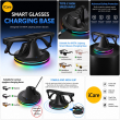 Charging Stand And Fast Charging Cable Kit for Meta Ray-Ban Smart Glasses | RGB LED Charging Dock, Storage Display Stand, USB Charging Cable, Stable Desktop Holder for Smart Glasses Accessories By iC | iCare