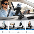 Universal Car Phone Holder | Adjustable Dashboard &amp; Windshield Mount | Push Type Suction Cup | Fits 4-6 Inch Device | iCare