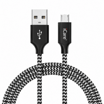 3 Meter Fast Charging Nylon Braided Micro USB Cable Compatible for Android Smartphones, Tablets &amp; Accessories | iCare