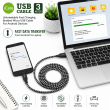3 Meter Fast Charging Nylon Braided Micro USB Cable Compatible for Android Smartphones, Tablets &amp; Accessories | iCare