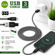 3 Meter Fast Charging Nylon Braided Micro USB Cable Compatible for Android Smartphones, Tablets &amp; Accessories | iCare