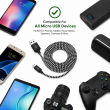 3 Meter Fast Charging Nylon Braided Micro USB Cable Compatible for Android Smartphones, Tablets &amp; Accessories | iCare