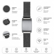 WHOOP 5.0, 4.0 And 3.0 Stainless Steel Magnetic Mesh Strap with ABS Protective Case Replacement Band &ndash; Black | iCare