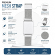 WHOOP 5.0, 4.0 And 3.0 Stainless Steel Magnetic Mesh Strap with ABS Protective Case Replacement Band &ndash; Silver | iCare