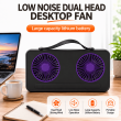 Dual Head USB Rechargeable Desktop Fan 3600mAh Battery Portable Table Fan &ndash; Black | iCare