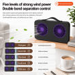 Dual Head USB Rechargeable Desktop Fan 3600mAh Battery Portable Table Fan &ndash; Black | iCare