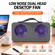 Dual Head USB Rechargeable Desktop Fan 3600mAh Battery Portable Table Fan &ndash; Grey | iCare