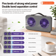 Dual Head USB Rechargeable Desktop Fan 3600mAh Battery Portable Table Fan &ndash; Grey | iCare