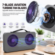 Dual Head USB Rechargeable Desktop Fan 3600mAh Battery Portable Table Fan &ndash; Grey | iCare