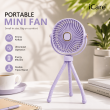Portable Mini Fan | Rechargeable USB Personal Cooling Fan with Adjustable Speed, Compact &amp; Lightweight Design &ndash; Purple | iCare