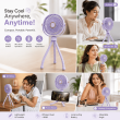 Portable Mini Fan | Rechargeable USB Personal Cooling Fan with Adjustable Speed, Compact &amp; Lightweight Design &ndash; Purple | iCare