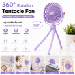 Portable Mini Fan | Rechargeable USB Personal Cooling Fan with Adjustable Speed, Compact &amp; Lightweight Design &ndash; Purple | iCare