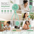 Portable Mini Fan | Rechargeable USB Personal Cooling Fan with Adjustable Speed, Compact &amp; Lightweight Design &ndash; Green | iCare