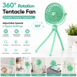 Portable Mini Fan | Rechargeable USB Personal Cooling Fan with Adjustable Speed, Compact &amp; Lightweight Design &ndash; Green | iCare
