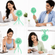 Portable Mini Fan | Rechargeable USB Personal Cooling Fan with Adjustable Speed, Compact &amp; Lightweight Design &ndash; Green | iCare