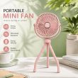 Portable Mini Fan | Rechargeable USB Personal Cooling Fan with Adjustable Speed, Compact &amp; Lightweight Design &ndash; Pink | iCare