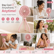 Portable Mini Fan | Rechargeable USB Personal Cooling Fan with Adjustable Speed, Compact &amp; Lightweight Design &ndash; Pink | iCare