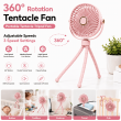 Portable Mini Fan | Rechargeable USB Personal Cooling Fan with Adjustable Speed, Compact &amp; Lightweight Design &ndash; Pink | iCare